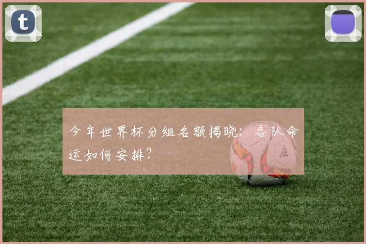 今年世界杯分组名额揭晓：各队命运如何安排？